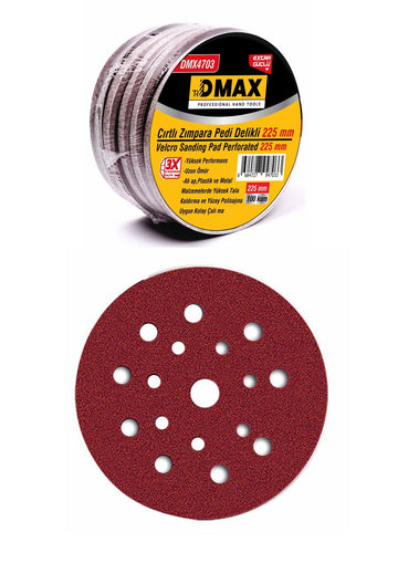 DMAX CIRTLI ZIMPARA DELİKLİ 225MM 220KUM (DMX4707)