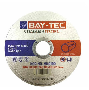 BAYTEC MK0192 180 mm İNOX KESİCİ 180*1,6*22-23 mm